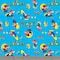 Nintendo® Mario Blue Retro Super Mario World Cotton Fabric